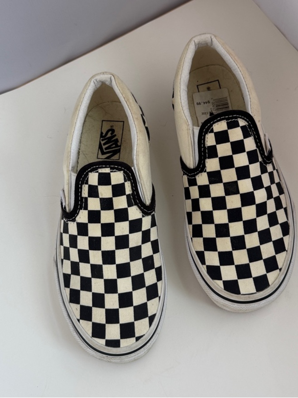 Vans Kids Checkerboard Slip-On Sneakers - Black & White